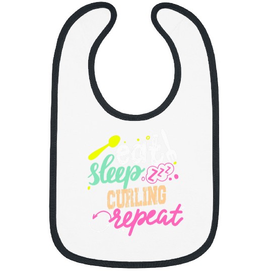 Eat Sleep Curling Repeat Curling 2 Bibs