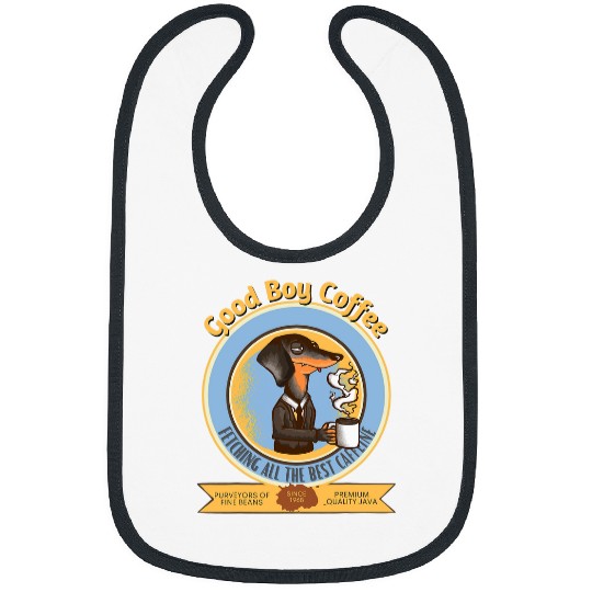 Coffee Fun Good Boy Coffee Dachshund Weiner Dog I Love Dogs Caffeine Bibs