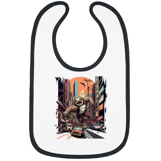 Sloth Pet Japanese Kaiju Slothzilla Anime Japan Sloth Monster Bibs