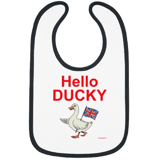 Duck Pet Hello Ducky Duck Union Jack Flag Bibs
