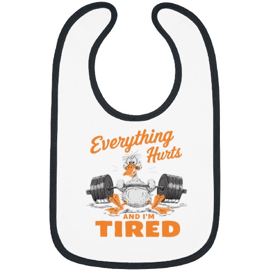 Duck Pet Everything Hurts And I m Tired Funny Duck 2 Bibs