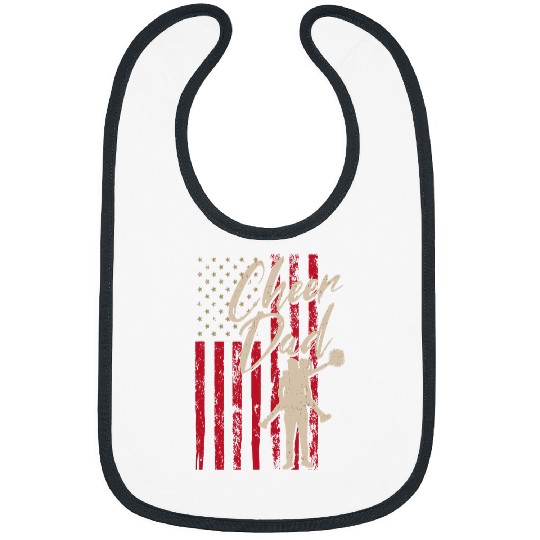 patriotic american flag cheer dad fars Coachs pride Bibs