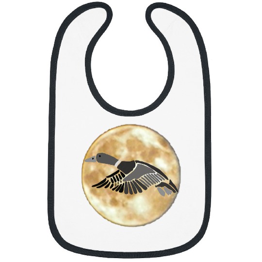 Duck Pet Smilemoretees Funny Mallard Duck with Moon Silhouette Bibs