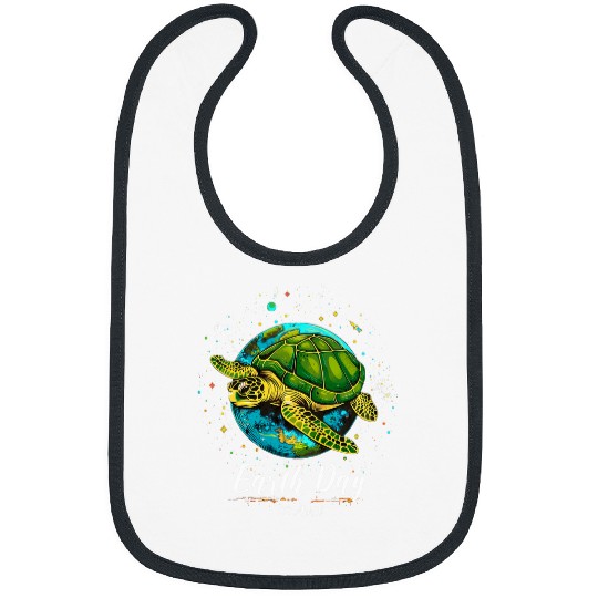 Turtle Pet Earth Day Sea Turtle Art Retro Tee Save the Planet Bibs