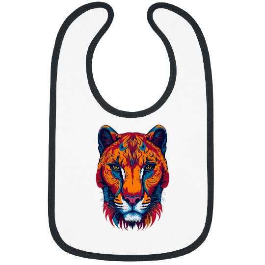 Lion Pet Colorful Cougar Mountain Lion Intense and Bold Bibs