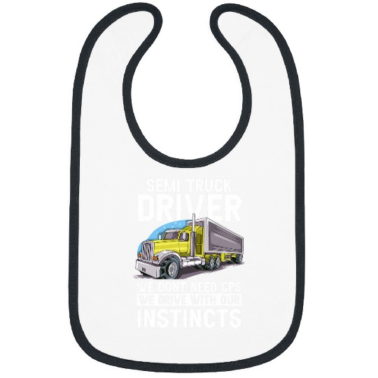Semi Truck Driver Funny Big Trucking Trucker Semi Truck Bibs