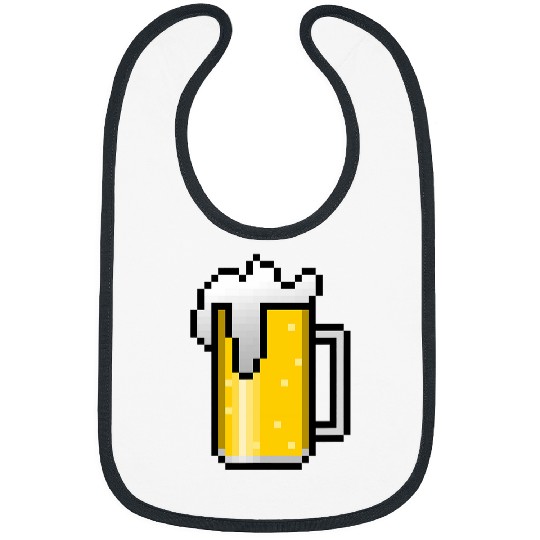 Beer Fun Retro Gamer Beer Lover 8 Bit Beer Pixel Pint Gaming Bibs