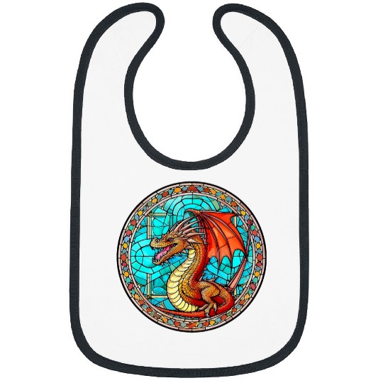 Dragon Pet Stained Glass Design Asian Dragons Mythology Bibs