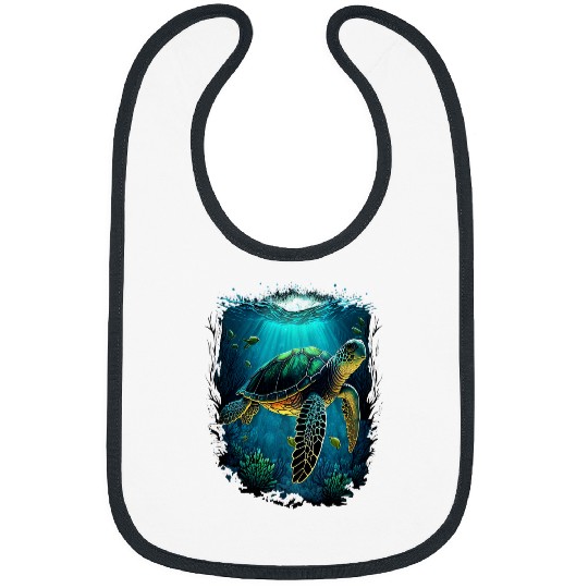 Turtle Pet Earth Day Underwater Ocean Conservation 2 Bibs