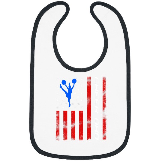 Patriotic American Flag Cheer Dad Fathers Coachs Pride 1 Bibs