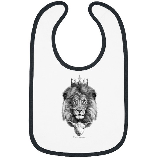 Lion Pet The Lion And The Lamb Christian SportswearThe Lamb Of God Bibs