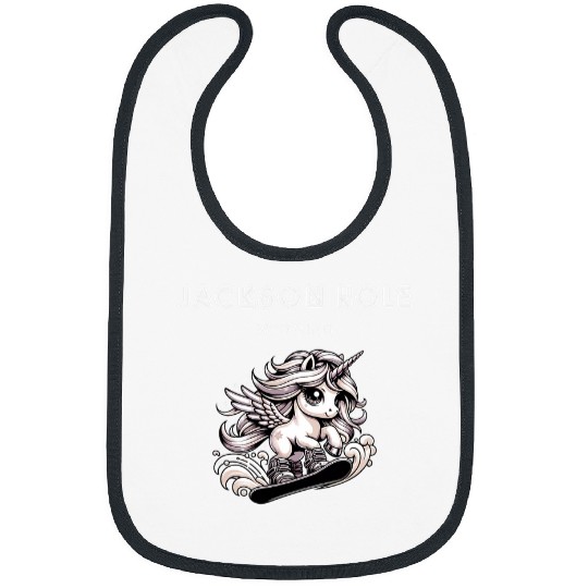 Jackson Hole Wyoming Cool Snowboard Unicorn Bibs