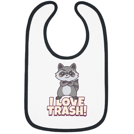 Raccoon Pet I LOVE TRASH RACCOON TRASH PANDA Bibs