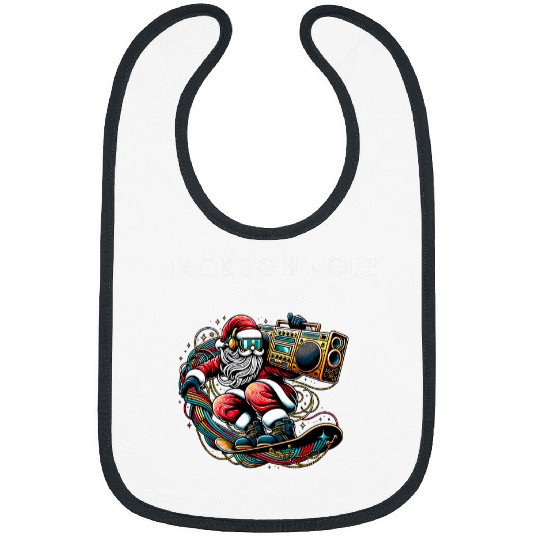 Jackson Hole Wyoming Cool Snowboard Christmas Santa Bibs