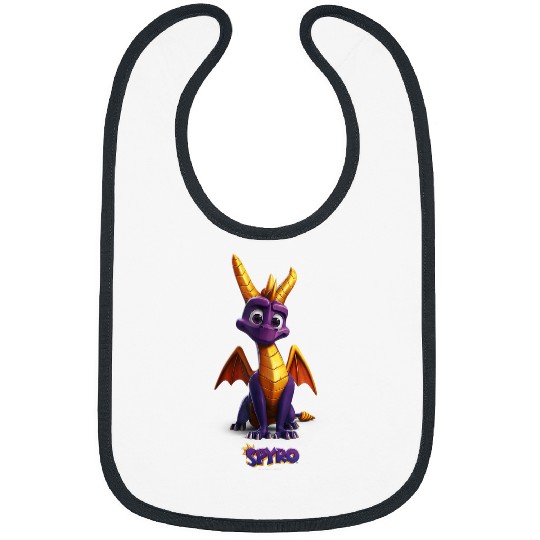Dragon Pet Spyro Adorable Purple Dragon Retro Video Game Icon Bibs