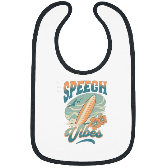 Retro vintages 70s Speech Therapy SLP Therapist Summer Spring Bibs