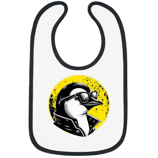 Penguin Pet Funny yellow lemon color Penguin wearing sunglaces Bibs