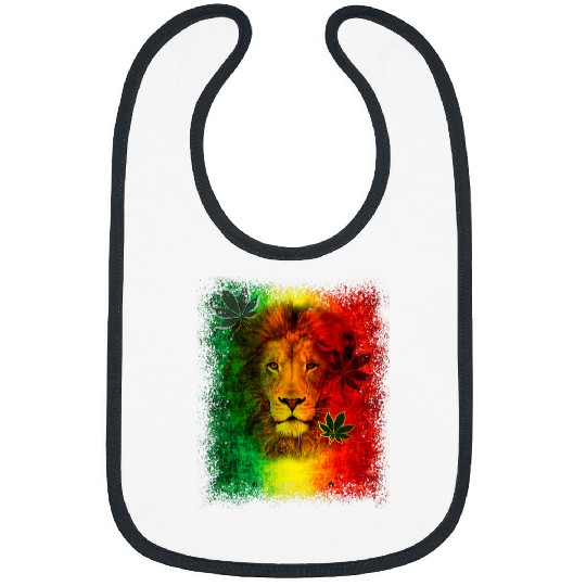 Lion Pet Rasta Reggae Lion Music Zion Jamaica Flag Bibs