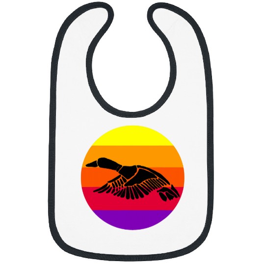Duck Pet Smilealottees Funny Mallard Duck Silhouette and Sunrise Bibs