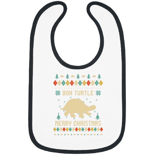 Turtle Pet BOX TURTLE Ugly Christmas Sweater Vinatge Retro Bibs