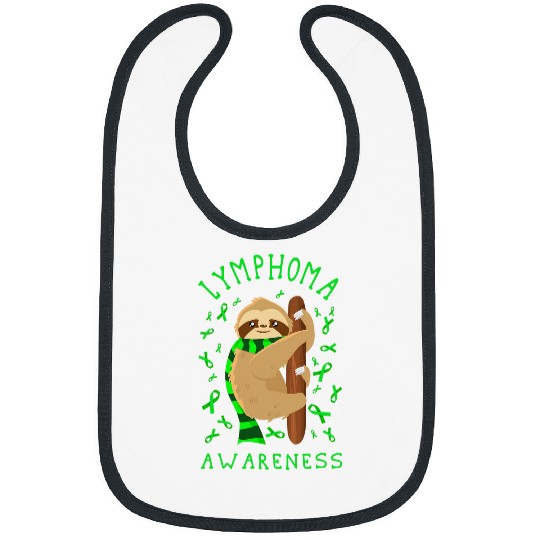 Sloth Pet Lymphoma Non Hodgkin Awareness Sloth Lime Green Ribbon Bibs