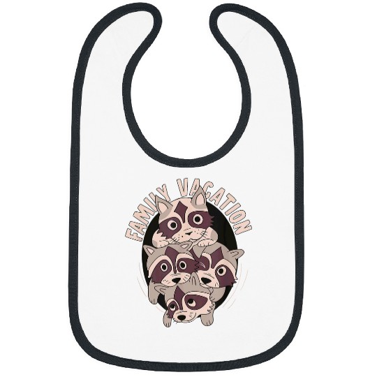 Raccoon Pet Family Vacation Bibs