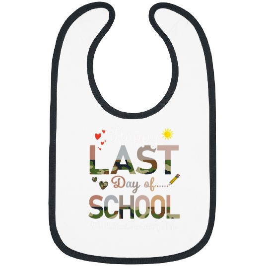 Secretary Job medicals Secretary Happy Last Day School Camo Print Bibs