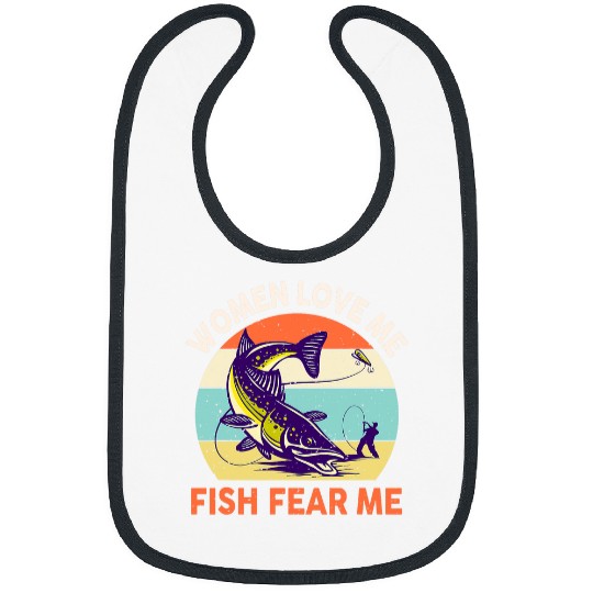 Funny TroutFishings Fish Fear Me Men Dad Fisherman Bibs
