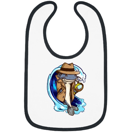 Detective Catfish Investigator Fish Fisherman Fishing Bibs