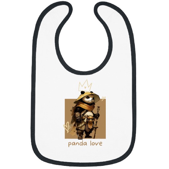 Panda Pet Anime Geek Samurai Panda in Japanese Armor Design Bibs