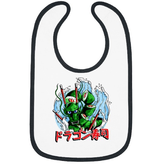 Dragon Pet Sushi Kaiju Dragon Japan Manga Anime Fans Bibs