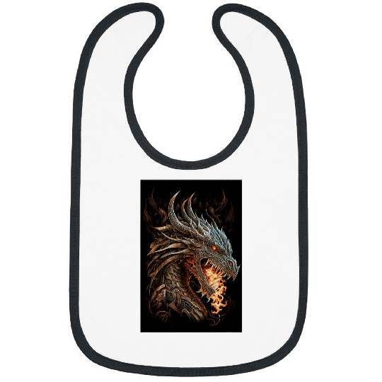 Dragon Pet Flaming Fires Breathing Dragon vintages Heavy Metal Bibs