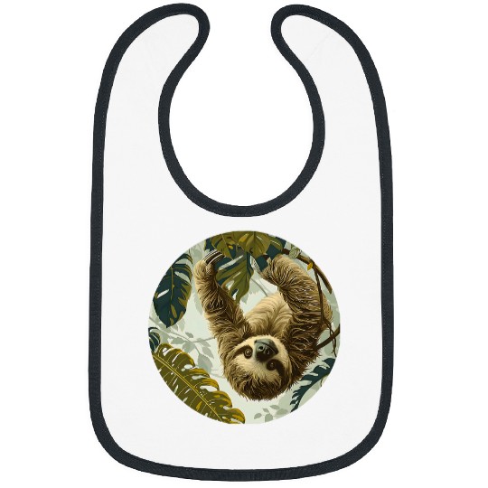 Sloth Pet Slow Sleepy Shaggy Claws Joyful Sloth Design for Men and Bibs