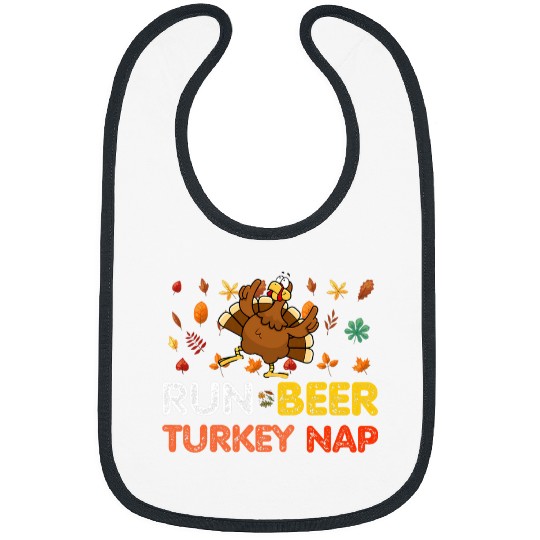 Beer Fun Run Beer Turkey Nap Running Trot Dinner Thanksgiving Bibs