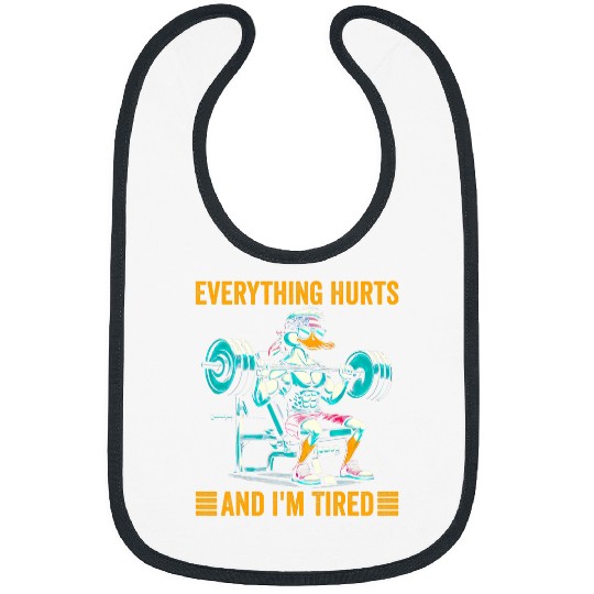Duck Pet Everything Hurts And I m Tired Strong Duck USA Flag Bibs