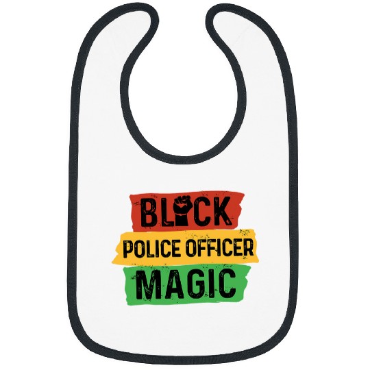 Discover Police Job Black Police Officer Magic Cop Policeman African American Bibs