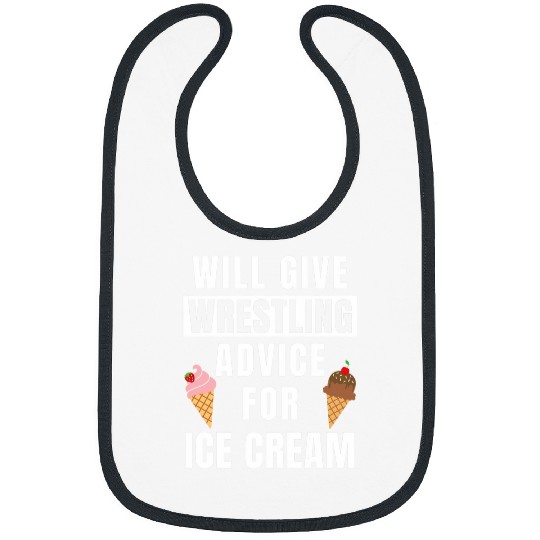 Wrestling Advice For Ice Cream Sport College Funny Wrestler Bibs