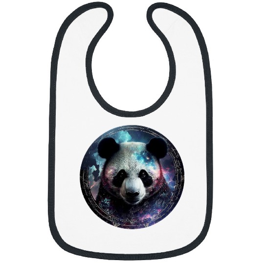 Panda Pet art fantasy motif animal print panda Bibs