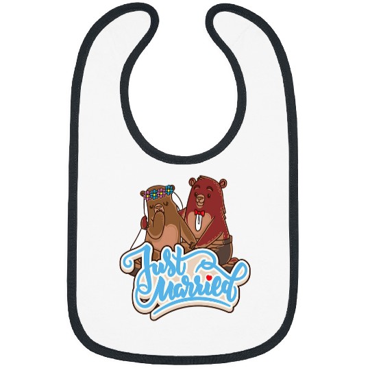 Bear Pet Cute bear couple which is just married Bibs
