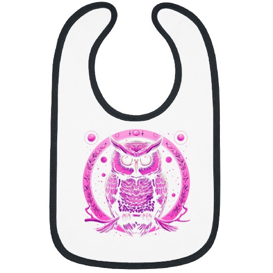 Discover Owl Pet Love Owl Pink Dreamcatcher Moon Women Cute Mandala Kids Bibs
