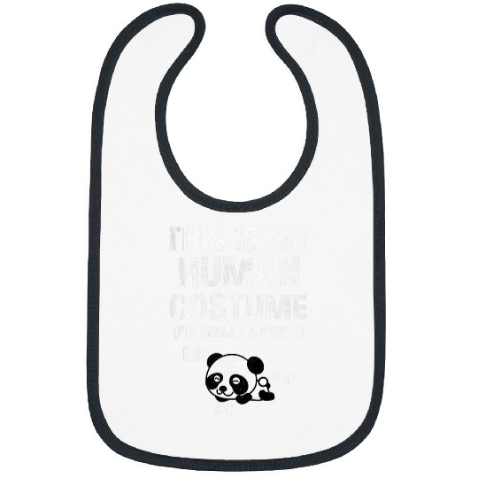Panda Pet This is My Human Costume I m Really A Panda Halloween 2 Bibs