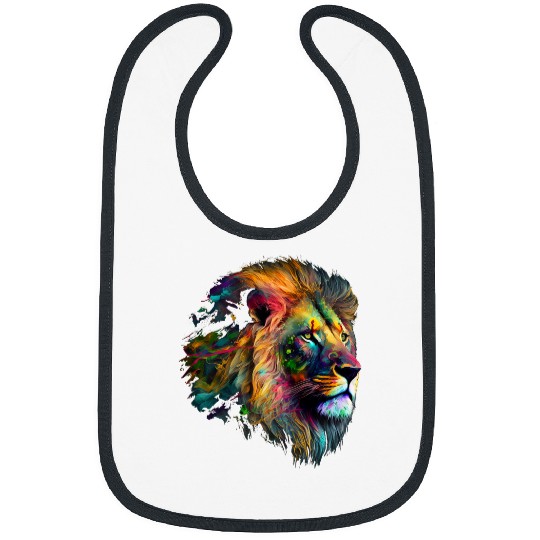 Lion Pet Colourful Animal Print Art Animal Lover Lion 6 Bibs
