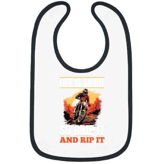 Discover Dirtbike Motocross MX Life is Short so Grip it and Rip it 1 Bibs
