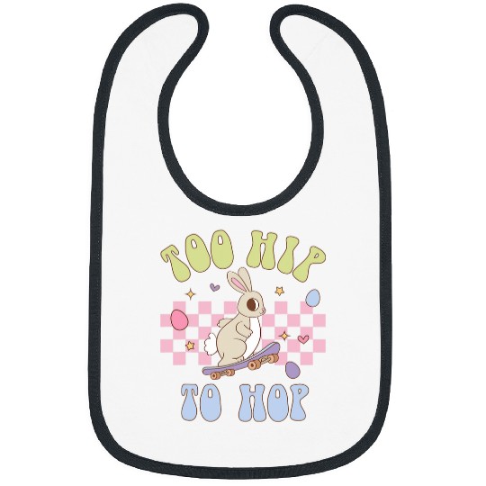 Easter Bunny Cute Hip Hop Eggs Design Pastel Egg Hunt Bibs