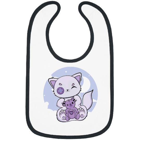 Bear Pet Cute Arctic Fox With Teddy Bear For Halloween 2 Bibs