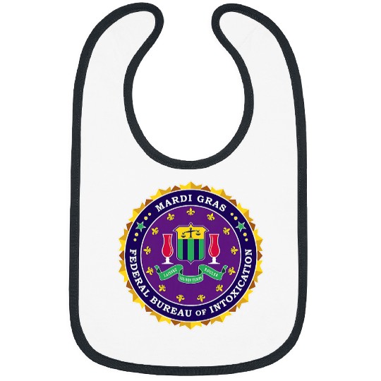 Mardi Gras FBI Police Law Enforcement Drink Hurricane Seal Bibs