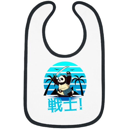 Panda Pet Anime Enthusiast Samurai Panda in Japanese Armor Design Bibs