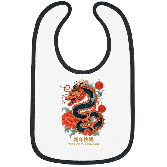 Dragon Pet Chinese New Year Year of the Dragon Zodiac Sign Flower Bibs