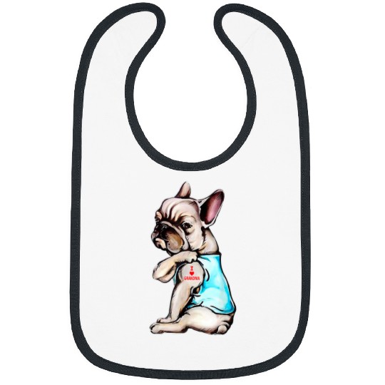 french bulldog tattoo love grandma Bibs