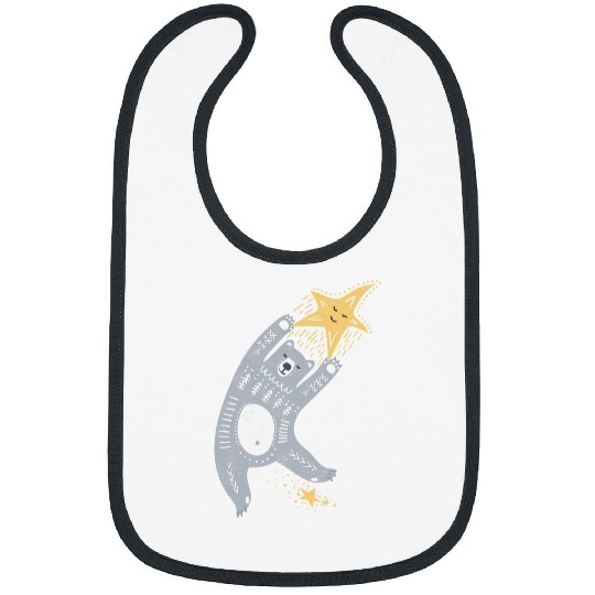 Bear Pet Playful and Cute Celestial Bear and Star Illustration Bibs